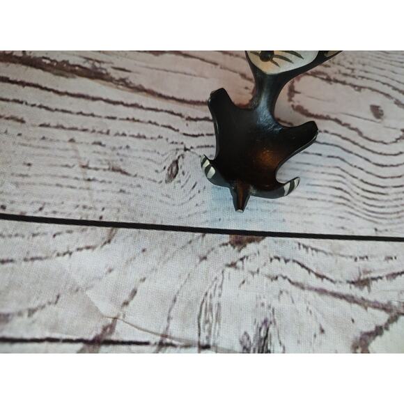 Walter Bosse Germany Metal Black Cat Ring Candle Egg Holder MCM Vintage - Picture 5 of 6